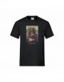 Marškinėliai su piešiniu "Mona Liza", medvilniniai, juodi